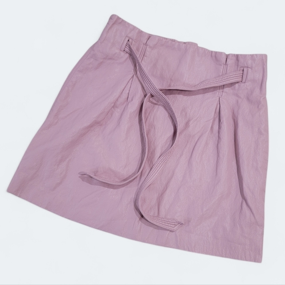 Free People Peyton Faux Leather Paperbag Waist Skirt Size 12